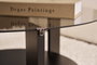 Nordure Mesa de Café Wood Black, Fume Vidrio Templado y Tablero Melamina 75x40x75cm
